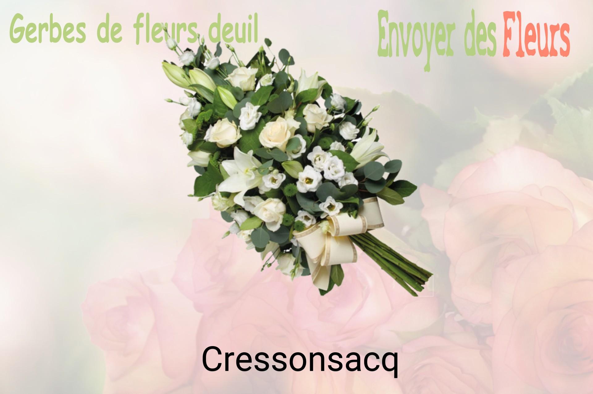 Gerbe de fleurs de deuil livrée à Cressonsacq